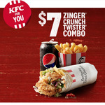 Zinger Crunch Twister Combo $7 (Was $12.45) Pickup Only @ KFC (App or Web Order Only)