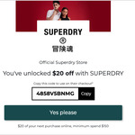 $20 off $150 Min Spend @ Superdry