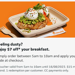 $7 off Any Menulog Order over $15 for Breakfast, Lunch, Dinner (Card Payment Only) @ Menulog App