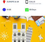 Movistar Europe & UK SIM Card: 28 Days, 6GB, 200 Minutes of Calls $12.50 Delivered @ TravelKon
