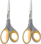 Westcott 8" Straight Titanium Bonded Scissors, Grey/Yellow, 2 Pack $9.96 + Delivery (Free with Prime/$59 Spend) @ Amazon AU