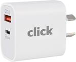 Click 30W Dual USB-A and USB-C Wall Charger $6 (Was $9.99) + Delivery ($0 C&C/In-Store/OnePass) @ Bunnings