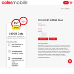 Coles Mobile 140GB 12-Month Prepaid Starter Pack $149 (Unlimited Call & Text to 15 Countries) @ Coles