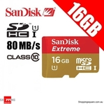 SanDisk Extreme MicroSHC 80MB/s 16GB@$29.98 32GB@$51.95 64GB@$99.95 + $1.95 Shipping