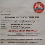 Harvey Norman Balgowlah (NSW, 2093) Staff Price Sale Wed 26. November