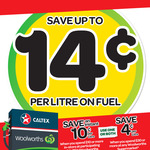 Spend $10 or More and Receive 10cent off Per Litre @ Caltex / Woolworths