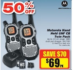 Motorola Hand Held UHF CB Twin Pack 50% Off $69 @ Repco