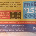 $15 Gift Card for Every $100 Spent @ Masters Knoxfield & Box Hill VIC (till 30 June)