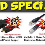 Lightning Cable $2, HDMI 2m Cable $5, CAT6 3m Cable $4, D-Link Wireless Camera $229 @ MSY