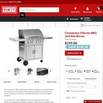 Connoisseur 4 Burner BBQ with Side Burner $299 (Save $500) - instore or C&C at BBQ Galore 