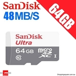$1 Shipping Sitewide - SanDisk 64GB Ultra 48MB/s microSD Card $24.99 Delivered @ Shopping Square