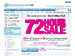 Clearly Contacts 72HR sale- 25% off glasses, $5 off contact lenses orders.