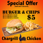 Chicken Burger & Chips $5, 1/4 Chicken & Chips $5 (Normally $10.50) @ Chargrill Chicken [Newtown, NSW]