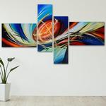 100% Hand Painted Wall Art - 4 Piece Framed Canvas Set $49.95 Now + FREE Shipping @ Deluxe Products