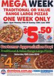 $5.50 Domino's Pizza PICKUP (11am 6pm ONLY) Valid until 20/06/10