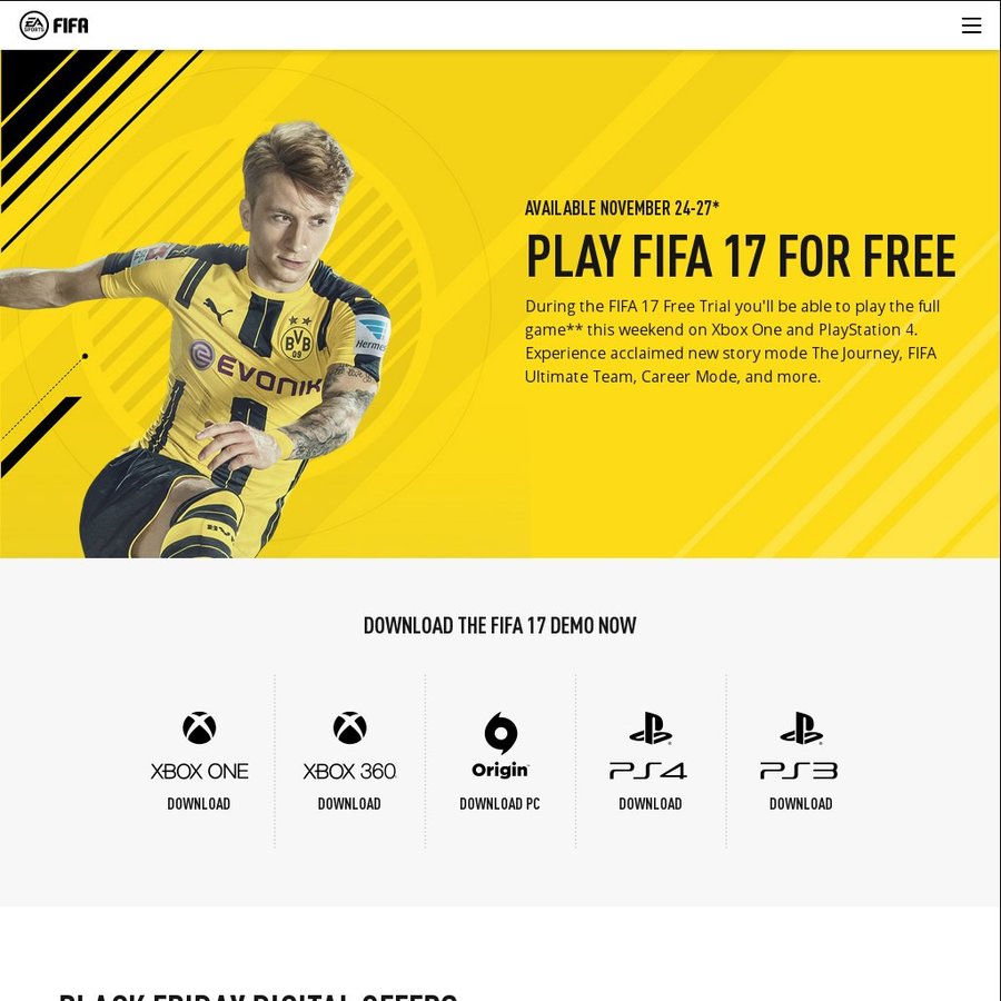 XB1/PS4/PC?] FIFA 17 Full Game Free Trial (November 24-27) - OzBargain
