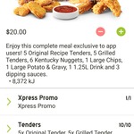 Chicken Feast - $20 @ KFC (Via App) - 10 Tenders, 6 Nuggets, 2 Lge Sides, 1.25L Drink, 3 Sauces