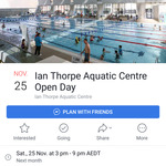 (NSW) Free: Open Day at Ian Thorpe Aquatic Centre on 25/11/17