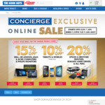 The Good Guys Concierge Members Offer: 15% off Select PC's/Monitors, 10% off Phone/Tablets, 20% off Printers/Inks & Seagate HDDs