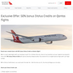 50% Bonus Status Credits on Qantas Flights @ Qantas (Business Rewards Account Req'd)