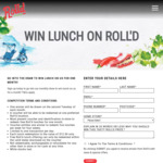 Win Free Lunch for a Month ($12.50 x 5 Per Week) from Roll'd