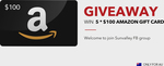 Win 1 of 5 $100 Amazon Gift Cards from SunValley Group