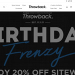 20% off Sitewide (Excludes Sale Items) @ Throwback Store