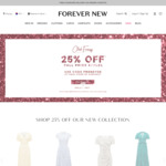 Click Frenzy - 25% off Full Priced Items Storewide @ Forever New (Free Delivery over $75)