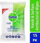 Dettol Anti-Bacterial 2 in 1 Hands & Surfaces Wipes (Count of 15) $2.49 + Delivery ($0 with Prime/ $39 Spend) @ Amazon AU