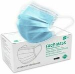 50x FDA and CE Certified 3 Ply Disposable Face Masks $27 Delivered @ William Klein eBay