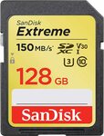 SanDisk Extreme SDXC, SDXV5 128GB, V30, U3, C10, UHS-I, 150MB/s $36.60 + Delivery (Free with Prime / $39 Spend) @ Amazon AU