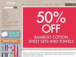 Adairs 50% off Bamboo Cotton Sheets & Towels + Buy 2 Beach Towels, Get 1 Free