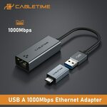 CABLETIME USB 3.0 Gigabit Ethernet Adapter US$12.29 (~A$16.60) Delivered @ Cabletime Official Store AliExpress