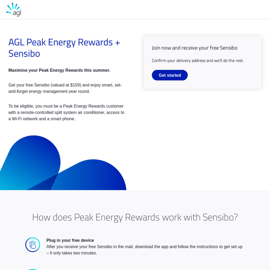 Free Sensibo (RRP 159) When Signing up to AGL Peak Energy Rewards OzBargain