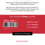 30% off Full Price Items @ Strandbags (Free Perks Membership Required)