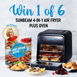 Win 1 of 6 Sunbeam 4-in-1 Air Fryer Plus Ovens + a Copy of The Easiest Air Fryer Keto Book Ever from 4 Ingredients
