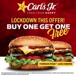 [VIC, NSW] Buy 1 Get 1 Free - 'Famous Star with Cheese' Burger @ Carl's Jr. (Must Mention Facebook Advertisement)