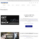 10% Cashback (as Prepaid Visa Card) on Any Olympus Purchase over $1000 from Authorised AU/NZ Retailers @ Olympus