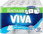 Viva Paper Towel Select-A-Size 12 Rolls $12 ($9.60 S&S) | Original $12 ($10.80 S&S) + Delivery ($0 Prime/ $39) @ Amazon AU