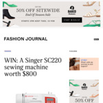 Win a Singer SC220 Sewing Machine Worth $800 from Fashion Journal