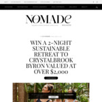Win a 2 Night Sustainable Retreat for 2 at Crystalbrook Byron (Suffolk Park, NSW) Worth over $2,000 from Lux Nomade [No Travel]