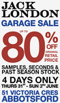 Jack London Garage Sale up to 80% off RRP (VICTORIA)
