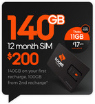 Boost Mobile 365 Days Prepaid SIM $200/140GB for $147 (for Bonus Data Activate before 26-09-2022) + Delivery @ Oztechbiz