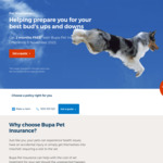 Bupa Pet Insurance 2 Months Free (Bupa Health Members Get an Extra 10% off) @ Bupa