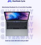 Win a Refurbished MacBook Pro 13 Inch 2016 Touchbar (Valued at $999) from Manmade Cycle