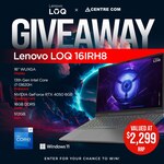 Win a Lenovo LOQ 16IRH8 Gaming Laptop Worth $2,299 from Centrecom