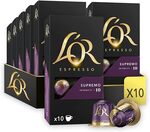 L'OR Espresso Coffee (10x10 Pods Pack) $38.50 ($34.65/$30.80 S&S) + Delivery ($0 with Prime/ $59 Spend) @ Amazon AU