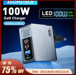 ASOMETECH 100W GaN Charger + 100W USB C Cable US$14.18 (~A$21.16) Delivered @ Factory Direct Collected Store AliExpress