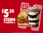 KitKat Storm + Whopper Junior $5.50 (Was $12.75) @ Hungry Jack's via App