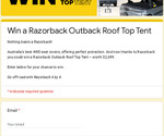 Win a Razorback Outback Roof Top Tent Valued at $2,599 from SEN
